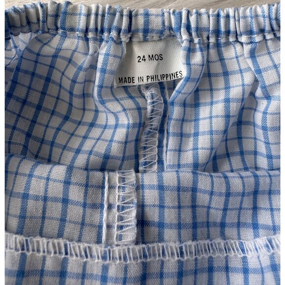 VTG Mothercare Blue & White Checked 2-Piece Baby Outfit Size 24 Mos Scottie Dogs - Picture 8 of 14